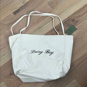 Dairy Boy Cream Canvas Tote Bag